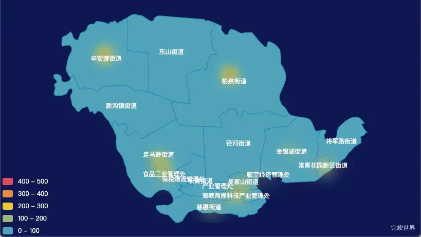 echarts 武汉市东西湖区geoJson地图热力图